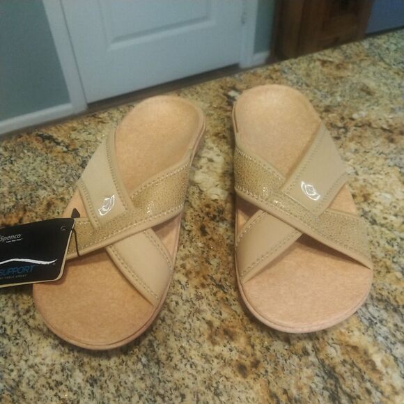 Women's Spenco Slip on Slide Sandals Tan Size 9 NEW NWT - Picture 3 of 10